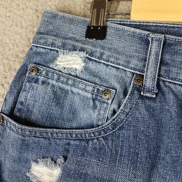 INC International Concepts Jeans Shorts Women's 32 Bermuda Denim Rips Distressed - Picture 3 of 10